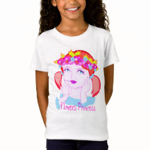T-shirt princesse aux fleurs