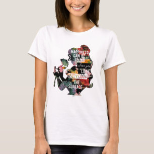 T-shirt Princesse   Belle Silhouette Florale