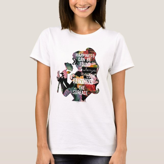T-shirt Princesse | Belle Silhouette Florale (Devant)