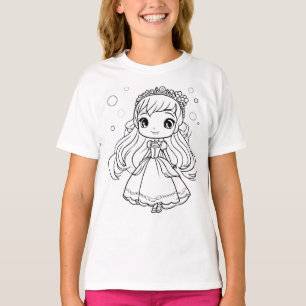 T-shirt Princesse coloriez-le vous-même