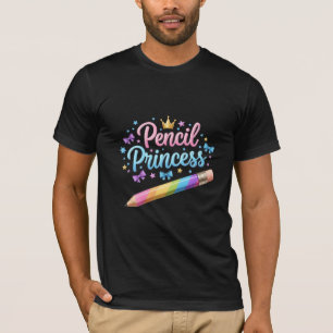 T-shirt Princesse Crayon Artiste Fantaisiste Arc-en-Ciel