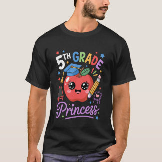 T-shirt Princesse de 5e année Retour à l'école Fille Drôle