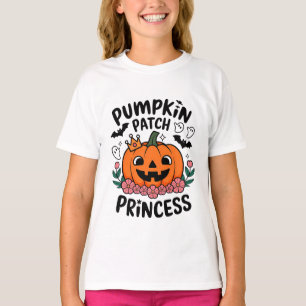 T-shirt princesse de patch citrouille