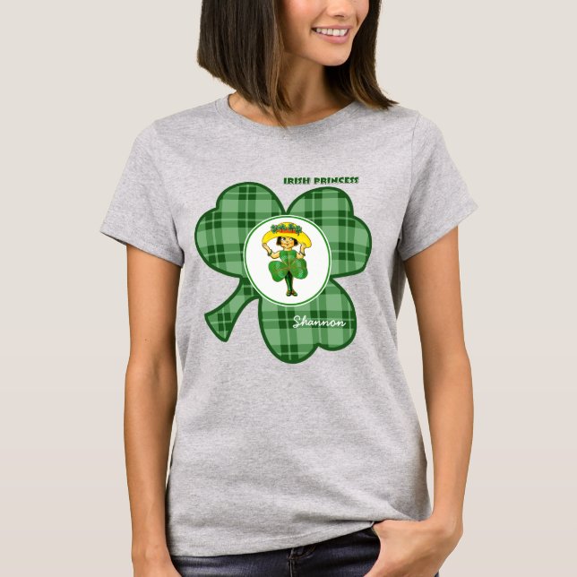 T-shirt Princesse d'Irlande | Nom personnalisé Saint Patri (Devant)