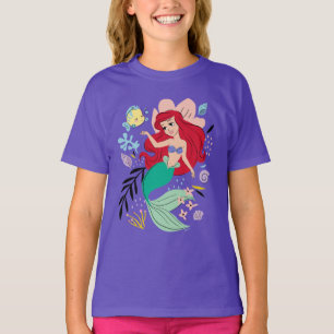 T-shirt Princesse Disney   Ariel et les animaux marins
