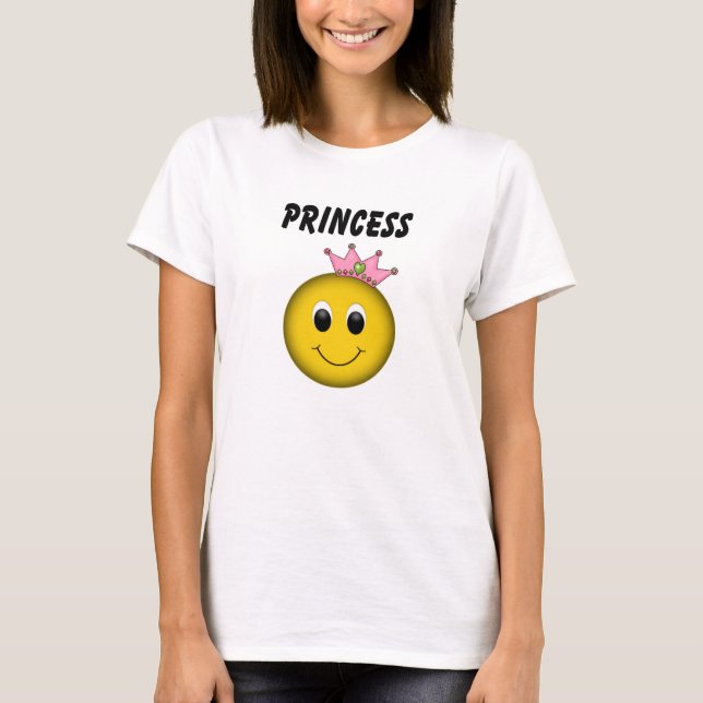 T-shirt Princesse face avec couronne (Devant)
