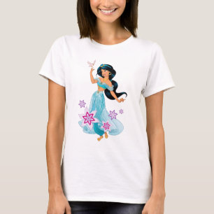 T-shirt Princesse Jasmine avec Flore d'oiseaux