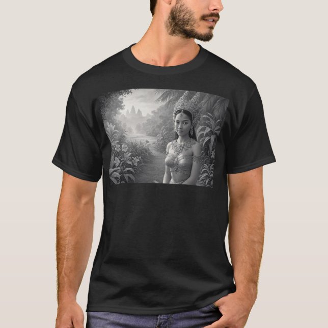 T-shirt Princesse Khmer En Chemin Vers Angkor Vat (Devant)