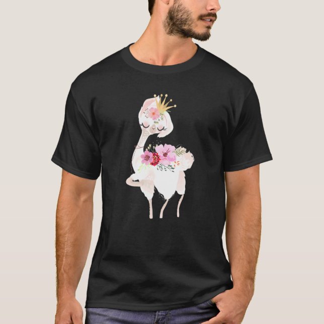 T-shirt Princesse Llama Alpaca Garçon fille enfants (Devant)