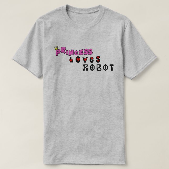 T-shirt Princesse Loves Robot (Design devant)