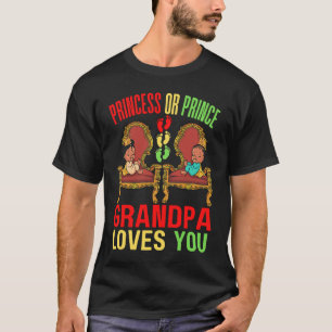 T-shirt Princesse Prince Grand-père Vous Aime Bébé Noir Sh
