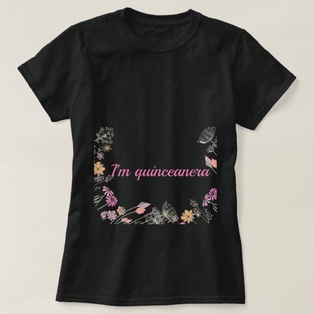T-shirt princesse Quinceanera rose (Design devant)