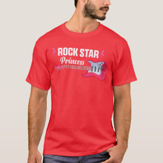 T-shirt Princesse Rock Star Musique Guitare Punk Rock amis