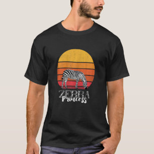 T-shirt Princesse Zèbre Zèbre Rétro Cheval Faune Animal L