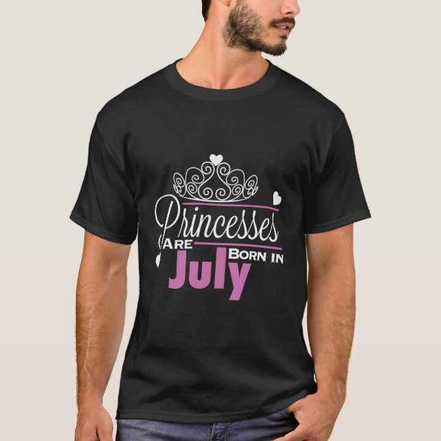 T-shirt Princesses Nées En Juillet (Devant)