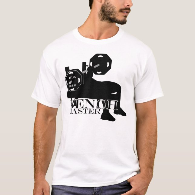 T-shirt principal d'haltérophilie de banc à presse (Devant)