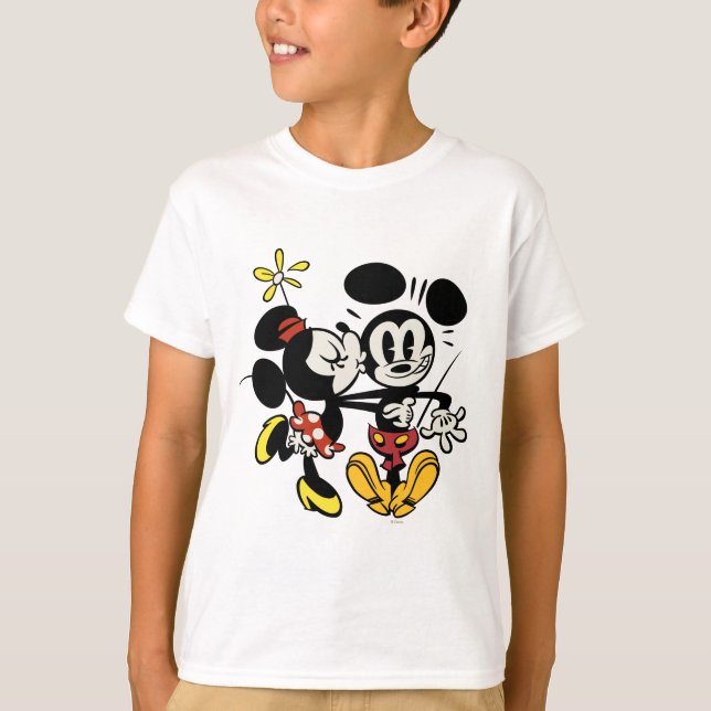 T-shirt Principaux raccourcis Mickey | Minnie Kissing Mick (Devant)
