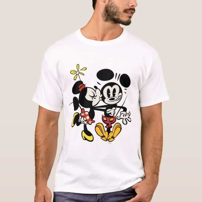 T-shirt Principaux raccourcis Mickey| Minnie Kissing Micke (Devant)