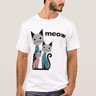 T-shirt Print with cats, meow