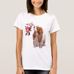 T-shirt Printemps avec un Cavalier King Charles Spaniel