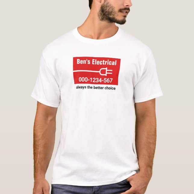 T-shirt Prise d'alimentation rouge mobile simple (Devant)