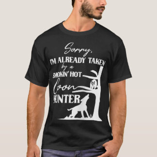 T-shirt Prise Par Fumer Chasseur De Coon Chaud Funny Racco