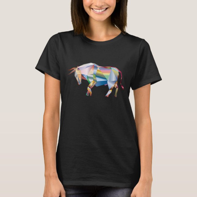 T-shirt Prism Bull Arc-en-ciel Abstrait (Devant)