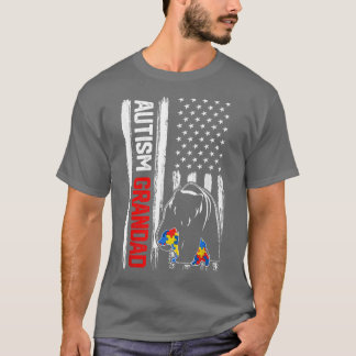 T-shirt Prix du drapeau américain de l'ours grand-père vin