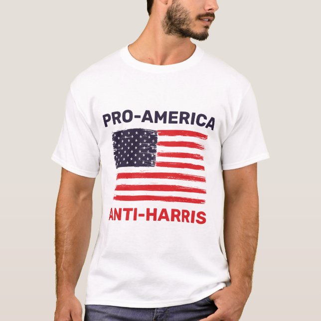 T-shirt Pro America Anti Harris Customisé (Devant)