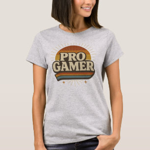 T-shirt PRO GAMER — Insigne Vintage de coucher de soleil