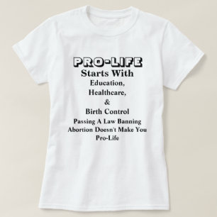 T-shirt PRO-LIFE Commence Avec L'Éducation, La Santé &....