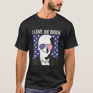T-shirt Pro Président Joe Biden Usa Drapeau Lunettes de so