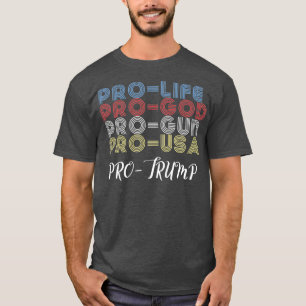 T-shirt Pro Trump 2024 Life God Vintage Retro MAGA USA