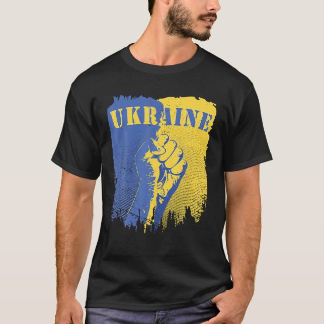 T-shirt Pro Ukraine Flag Fist Soutenez la résistance ukrai (Devant)