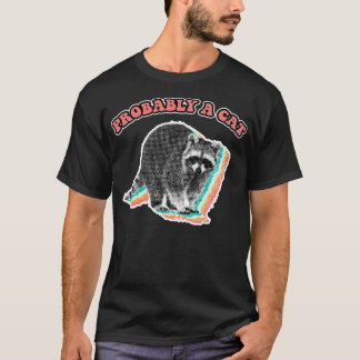 T-shirt Probablement un chat vintage raccoon poubelle pand