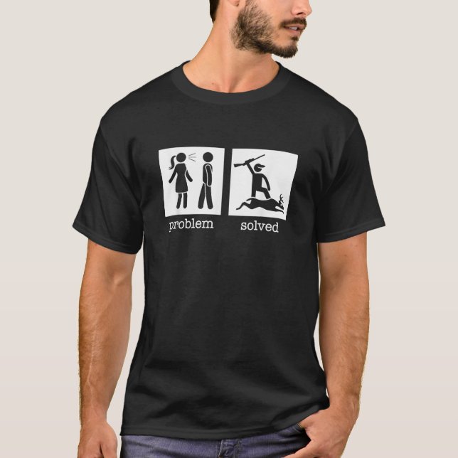 T-shirt Problème Divorcé Résolu Drôle Divorce Deer Chasse (Devant)