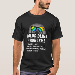 T-shirt Problèmes d'aveuglement de couleur Lunettes d'yeux