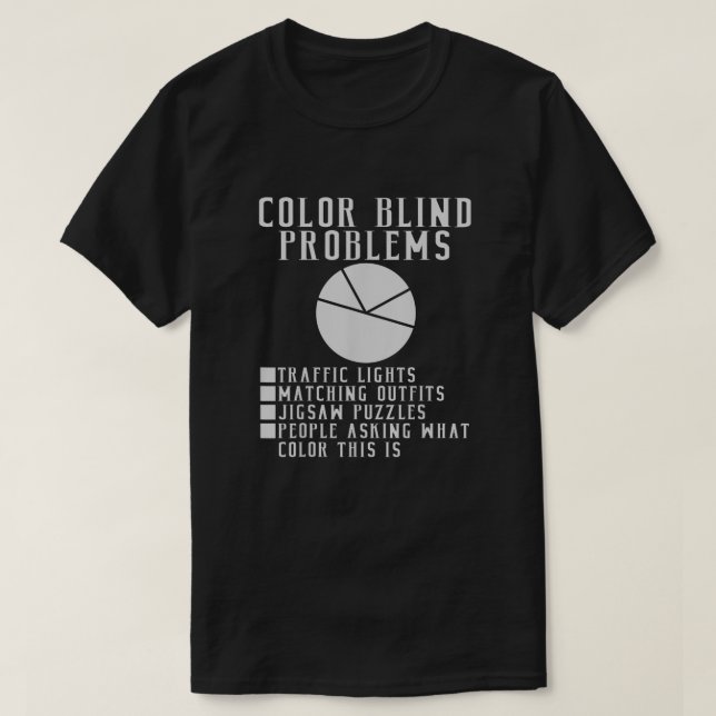 T-shirt Problèmes d'aveugles de couleur Diagramme à secteu (Design devant)
