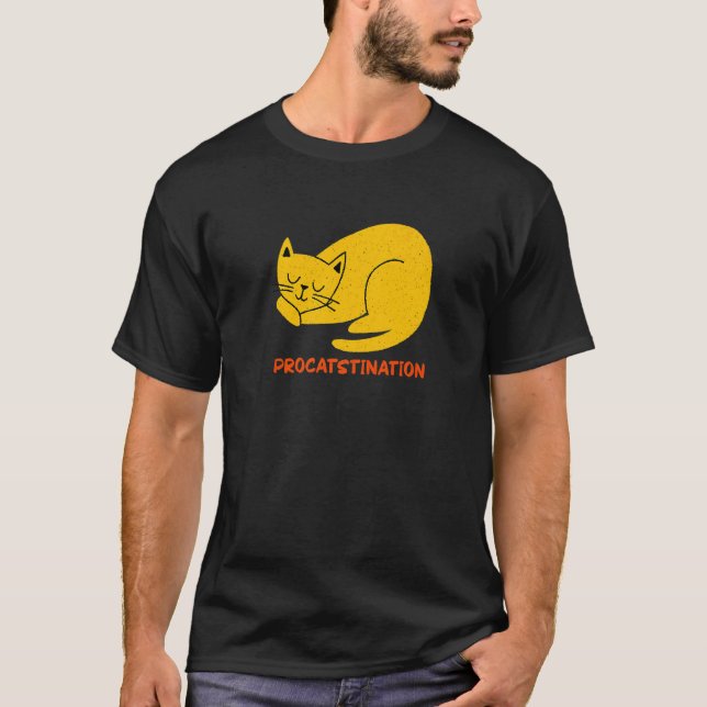 T-shirt Procatstination  Cat  Humor Kitten Lazy Cat Mom  1 (Devant)
