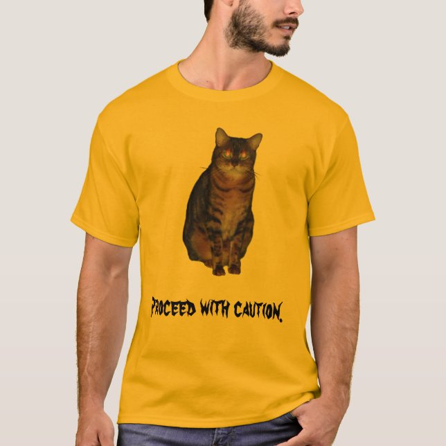 T-shirt Procédez avec prudence. (Devant)