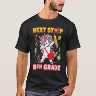T-shirt Prochain arrêt 10e année Dabbing Unicorn Dixième T
