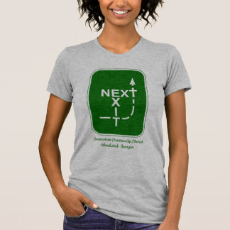 T-shirt Prochain logo de pierre angulaire de sortie