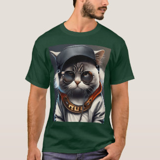 T-shirt Producteur de musique hip hop drôle rappeur chat v