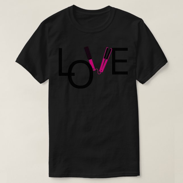 T-shirt Produits de beauté amour Coiffeuse 1 (Design devant)