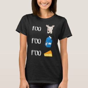 T-shirt Prof de maths drôle Art Vache Lait Fromage Calcul 
