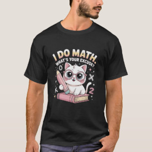 T-shirt Prof de maths drôle Chat nerd STEM Retour à l'écol
