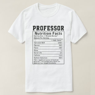 T-shirt Professeur amusant Nutrition Facts Personnel emplo
