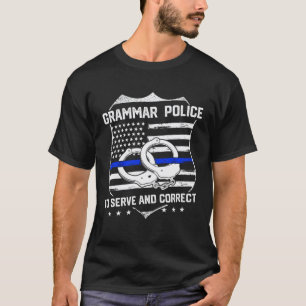 T-shirt Professeur d'anglais Police de grammaire