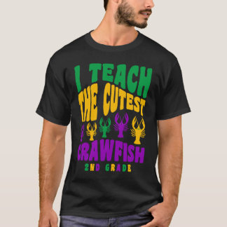 T-shirt Professeur de 2e année Mardi Gras J'enseigne les p