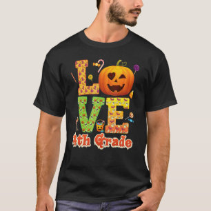 T-shirt Professeur de 4e année d'amour Citrouille Hallowee